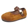 Sapatos Mary Jane Rasos Quadrados Velcros Novos Aumento de Altura Estilo Fada Francesa Outono 2026 Sapatos de Couro