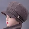 Chapéus de Inverno para Mulheres de Meia-Idade e Idosas, Chapéu de Pescador com Forro de Lã de Coelho para Mães, Chapéu de Algodão Trançado Espesso e Quente para Idosos e Avós