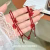 Flores en el CuelloCollar de Cuentas de Flor Rojo Frambuesa, Moderno y Versátil, con Diseño Exquisito