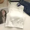 Top tipo camiseta sin mangas con sujetador incorporado y almohadillas en el pecho para mujer, adecuado para usar como capa exterior o como camisola