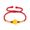 Pulsera de Oro Puro 999 con Cuentas de la Suerte, Hilo Rojo para el Año de Nacimiento, Mes Completo del Bebé, Adulto, Ceremonia de Apertura, Joyería de Oro, Regalo Casual