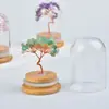 Cubierta de vidrio de cristal natural árbol de citrino árbol de la fortuna árbol de la vida decoración cubierta de vidrio diy adornos de árbol de la fortuna