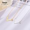 Xigu D0168 S925 colar de prata em forma de V feminino com diamante único, moda feminina, design simples e frio, corrente de clavícula