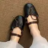 Zapatos Planos de Ballet para Mujer con Suela Suave Mary Janes, Nuevo Estilo Francés Otoño Punta Redonda Moño 2026 Negro