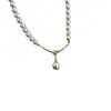 Entrada Francesa Luxo Vintage Nó Pérola Colar Pequeno Estilo Chanel Elegante Entrada Luxo Elegante Simples Corrente para Clavícula Colar Corrente para Mulheres