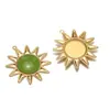 Aço Inoxidável Transfronteiriço Pingente Grande de Sol Pingente de Pedra Preciosa DIY Colar Estilo Europeu e Americano Acessórios de Brincos Personalizados Atacado