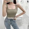 1922 Nuevo Top de Tubo con Copa Fija Chaleco Pequeño Color Sólido Base Sexy Ropa Interior Exterior de Cuello Cuadrado para Mujer