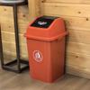 Cubo de basura cuadrado comercial grande para cocina, cubo de basura de gran capacidad con tapa, cubo para gabinete de comedor doméstico, impresión personalizada