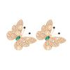 Europa y Estados Unidos lindos pendientes de mariposa de diamantes de aleación retro llenos de diamantes pendientes de insectos nueva joyería de oreja transfronteriza al por mayor