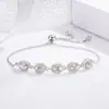 Pulsera de Diamantes Completos Ovalados Incrustados con Circonita para Mujer, de Extracción Accesible, Joyería de Mano de Lujo a la Moda, Suministro en Vivo para Comercio Electrónico