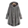Ebay2026 Invierno Nueva Moda para Mujer Estilo Europeo y Americano Top de Felpa Sin Botones Laterales, Chaqueta de Color Sólido de Marca Irregular de Moda