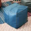 Funda de otomana de cuero, bolsa de almacenamiento para ropa vieja no utilizada, taburete bajo para sofá, puf para sala de estar, sofá perezoso para mirador