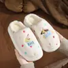 Pantuflas de Algodón con Perrito de Dibujos Animados para Mujer Otoño Invierno Interiores Hogar Suela Gruesa Antideslizantes Felpa Cálidas Pantuflas de Algodón para Pareja Invierno