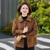 Colección de otoño e invierno para mujeres de mediana edad y mayores: abrigo corto de lana elegante con solapa, nuevo diseño 2026, elegante y sofisticado, perfecto para mamás
