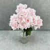 Flores artificiales, ramo de rosas de diamante de 9 cabezas, rosas artificiales con hojas, para decoraciones de boda y decoración del hogar
