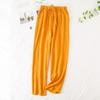 Crepe Chegada Nova Calça de Pijama Feminina Verão Fina Algodão Lavado Gaze Solta Reta Calça de Casa Pijamas Femininos Algodão