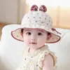 Sombrero para Bebé Niña Primavera y Otoño Delgado Parasol Protección Solar Sombrero de Pescador Infantil Exterior Dulce Lazo Sombrero Cubo Verano Estilo Coreano