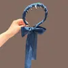 Diadema de corona alta estilo coreano, diadema de borde ancho, diadema para lavarse la cara con dientes, accesorio para el cabello de tela a cuadros de alta gama