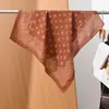 Pañuelo pequeño cuadrado de algodón y lino con estampado de espiga estilo "old money", pañuelo para la cabeza tipo terciopelo sedoso, chal protector solar para el cuello para mujer