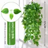 Enredaderas de Plantas Verdes Falsas para Decoración, Enredaderas de Flores Artificiales de Plástico para Sala de Estar Colgantes de Pared Interiores Cesta Colgante de Flores Árbol