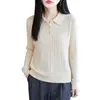 Colección nueva otoño/invierno 2026 transfronteriza: Suéter de lana de punto fino con cuello alto, de manga larga, para mujer, con patrón trenzado, color liso, corte holgado, adecuado como capa base