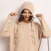 Chapéu de Lã Grossa Cashmere 2026 Outono/Inverno Moda Feminina Quente Protetor de Orelhas Trança Suja com Franja