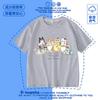 Camiseta de manga corta para niños mofusand Cat Shark, camiseta de algodón de media manga para niños y niñas, ropa interior holgada de verano