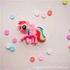 Lindo pony de dibujos animados, accesorios para el cabello para niños, anillo para el cabello, crema, funda para teléfono, accesorios de bricolaje, material, regalo para jardín de infantes