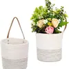 Corda de algodão cesta suspensa parede pendurada cesto pendurado sundries arranjo de flores cesta pequena cinto Amazon cross-border cesta dobrável