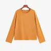 Blusa de tricô simples de cor sólida para mulheres plus size, coleção de inverno 2026, camada base versátil de gola redonda para mulheres curvilíneas, blusa feminina 25328