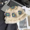 Nuevo Estilo Gorro de Punto de Piel de Conejo Genuina para Mujer, Otoño e Invierno, Lindo Felpa Cálido Estilo Chino Sombrero de León, Hecho a Mano Pura, Hace que la Cara Parezca Más Pequeña