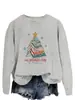 Sudadera Casual con Cuello Redondo Estampada Divertida con Letras 'Allbookedforchristmas' Venta al por Mayor en Stock en Europa y América