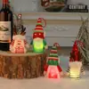 Decoración de Árbol de Navidad Colgante de Muñeco Elfo Luminoso Muñeco Lindo de Anciano sin Rostro con Astas Colgante para Ventana
