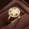 Anel Aberto Elegante e Único em Forma de Flor Lisa com Borda de Zircônia para Mulheres, Design de Nicho, Acessório Delicado e Versátil
