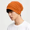 Chapéu pequeno de cor sólida, à prova de vento e quente, chapéu para maternidade e pós-parto, chapéu de dupla camada alta elasticidade à prova de frio, chapéu slouchy, chapéu protetor de orelhas, personalizável