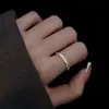 Anel Fino de Diamante para Mulheres, Estilo Japonês e K, Círculo Fino de Nicho, Pequeno Anel de Diamante, Abertura Exquisita, Anel Aberto de Ouro Empilhável