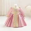 Vestidos Formales Europeos y Americanos de Comercio Exterior para Niñas, Vestidos de Princesa, Vestidos de Noche de Manga Larga, Vestidos Estampados de Florista para Actuaciones