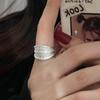 Anel de Pérola Moldada em Prata Esterlina 925 Estilo Ins Feminino Nicho Luxo Leve Simples Personalizado Versátil Anel Aberto de Alta Qualidade