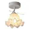 [Yan Xuan] Lámpara de pasillo de flor de lirio de los valles crema francesa, moderna, simple, creativa, para entrada de hogar, lámparas de techo