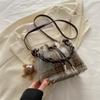 Bolso con cordón a cuadros retro de gran capacidad de estilo coreano de moda de este año, nuevo bolso bandolera tipo cubo para mujer 2023