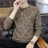 Sudadera para hombre, nueva marca de moda de otoño, camiseta elegante de manga larga, top básico casual europeo de alta gama para hombre
