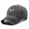Novo Chapéu Lavável Proteção Solar Boné de Beisebol Personalidade Coração Desgastado Boné Bico de Pato Unissex Todas as Estações Chapéu Universal