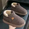 Pantuflas de Algodón de Caña Alta para Hombre 2026 Nuevo Invierno Engrosadas Cálidas de Felpa para Personas Mayores de Espalda Cerrada Talla Grande Zapatos de Algodón Estilo Invierno para Hombre
