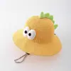 Chapéu de Palha de Verão com Proteção Solar Estilo Coreano para Meninas, Chapéu de Pescador Estiloso com Laço, Chapéu de Praia Respirável com Proteção Solar para Meninas