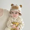 Chapéu Infantil Outono e Inverno Quente Engrossado Veludo Cotelê Quente à Prova de Vento Chapéu de Pescador Masculino e Feminino Bebê Bonito Chapéu Bacia Primavera