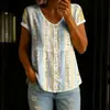 Camisa de Manga Corta con Botones y Estampado de Nuevo Estilo Transfronteriza para Mujer, Elegante y con Estilo para el Trabajo y el Ocio