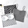 Gran oferta, top de tubo con estampado de seda helada que combina con todo, sin costuras, bonito top con espalda cruzada y almohadilla para el pecho, chaleco largo con tirantes pequeños, ropa interior para mujer