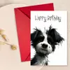 Tarjeta de felicitación de cumpleaños grande nueva transfronteriza, juego de sobres, lindo perrito, tarjeta de felicitación de cumpleaños plegada en blanco