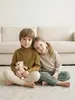 Nuevo suéter de lana para niños otoño e invierno 2026, suéter de punto de cuello alto estilo coreano, unisex, suéter cálido de capa base