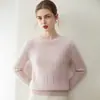 Suéter feminino de cashmere, 100% cashmere puro de cabra, novo estilo, trançado, pulôver vintage com gola redonda, suéter quente de malha para usar por baixo